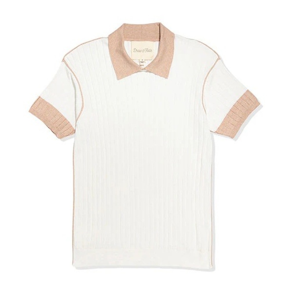 Draw & Fade Renee Polo White Brown Women's‎ Golf Shirt XS
